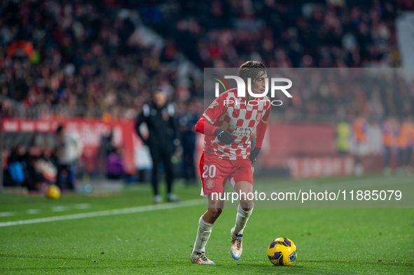 Bryan Gil of Girona FC is in action during the LaLiga EA Sports 2024 - 2025 match between Girona FC and Real Valladolid at Estadi Municipal...