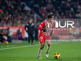 Bryan Gil of Girona FC is in action during the LaLiga EA Sports 2024 - 2025 match between Girona FC and Real Valladolid at Estadi Municipal...