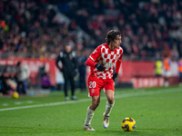 Bryan Gil of Girona FC is in action during the LaLiga EA Sports 2024 - 2025 match between Girona FC and Real Valladolid at Estadi Municipal...