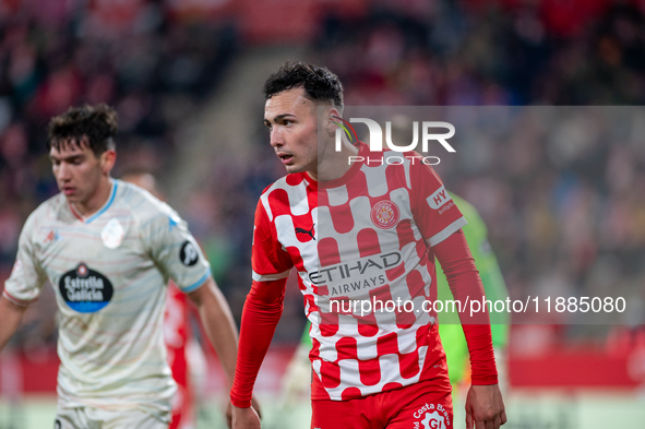 Players are in action during the LaLiga EA Sports 2024 - 2025 match between Girona FC and Real Valladolid at Montilivi Stadium in Girona, Sp...