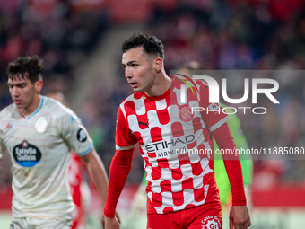 Players are in action during the LaLiga EA Sports 2024 - 2025 match between Girona FC and Real Valladolid at Montilivi Stadium in Girona, Sp...