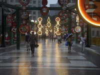 Pedestrians face strong storms in the center of Sao Paulo, Brazil, on December 20, 2024, this Friday afternoon. (