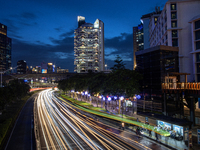 Evening traffic occurs in the central business district of Jakarta, Indonesia, on December 21, 2024. The government plans to raise the Value...