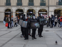 The group 'Anonymous for the Voiceless', an animal rights organization specializing in street activism, holds a 'Cubes of Truth' protest act...