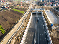 A view of a building site of Krakow's northern part of ring road, S52 as it opens on Monday, 23 of December in Krakow, Poland, Photo date: D...