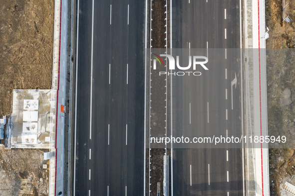 A view of a building site of Krakow's northern part of ring road, S52 as it opens on Monday, 23 of December in Krakow, Poland, Photo date: D...