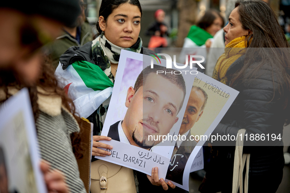 Members of the Syrian community gathered in solidarity with the victims of Bashar al-Assad's prisons in Syria at Place de la Bastille in Par...