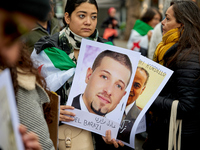 Members of the Syrian community gathered in solidarity with the victims of Bashar al-Assad's prisons in Syria at Place de la Bastille in Par...