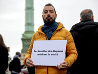 Members of the Syrian community gathered in solidarity with the victims of Bashar al-Assad's prisons in Syria at Place de la Bastille in Par...