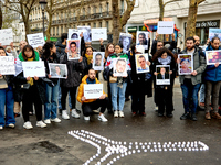 Members of the Syrian community gathered in solidarity with the victims of Bashar al-Assad's prisons in Syria at Place de la Bastille in Par...