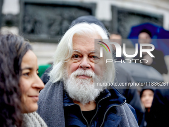 Paul Watson, founder of the Sea Shepherd Conservation Society and anti-whaling activist, attended a rally in his support at Place de la Repu...