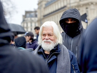 Paul Watson, founder of the Sea Shepherd Conservation Society and anti-whaling activist, attended a rally in his support at Place de la Repu...