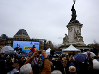 Supporters of anti-whaling activist Paul Watson staged a rally at Place de la Republique in Paris on December 21, 2024, a day after his arri...