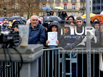 Supporters of anti-whaling activist Paul Watson staged a rally at Place de la Republique in Paris on December 21, 2024, a day after his arri...