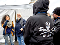 Supporters of anti-whaling activist Paul Watson staged a rally at Place de la Republique in Paris on December 21, 2024, a day after his arri...