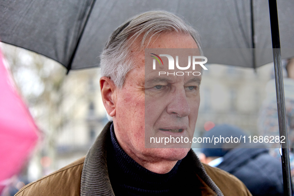 Outgoing Prime Minister Michel Barnier attended a rally in support of Paul Watson, founder of the Sea Shepherd Conservation Society and anti...