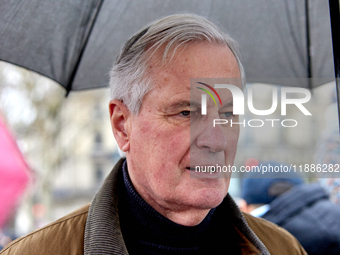 Outgoing Prime Minister Michel Barnier attended a rally in support of Paul Watson, founder of the Sea Shepherd Conservation Society and anti...