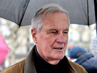 Outgoing Prime Minister Michel Barnier attended a rally in support of Paul Watson, founder of the Sea Shepherd Conservation Society and anti...