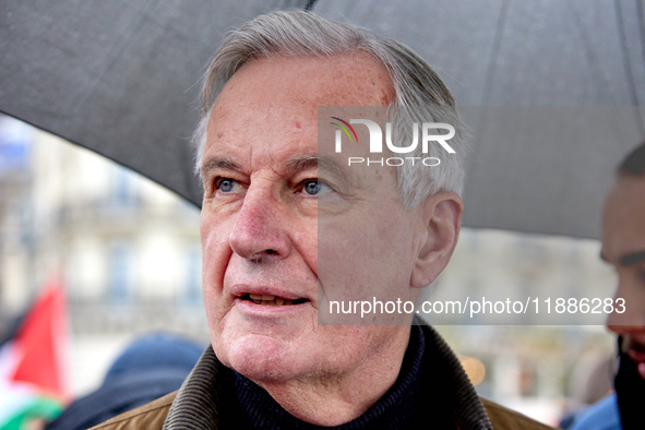 Outgoing Prime Minister Michel Barnier attended a rally in support of Paul Watson, founder of the Sea Shepherd Conservation Society and anti...