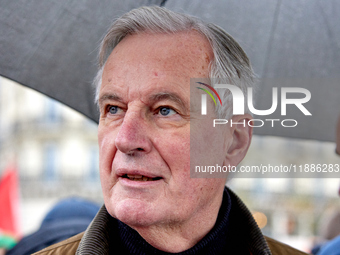 Outgoing Prime Minister Michel Barnier attended a rally in support of Paul Watson, founder of the Sea Shepherd Conservation Society and anti...