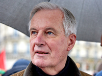 Outgoing Prime Minister Michel Barnier attended a rally in support of Paul Watson, founder of the Sea Shepherd Conservation Society and anti...