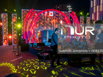 Artists perform music as part of the 2025 New Year's Day celebration in Doha, Qatar, on January 1, 2025. (