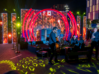 Artists perform music as part of the 2025 New Year's Day celebration in Doha, Qatar, on January 1, 2025. (