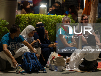 People gather at Lusail Boulevard during New Year's Day celebrations in Doha, Qatar, on January 1, 2025. (