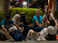 People gather at Lusail Boulevard during New Year's Day celebrations in Doha, Qatar, on January 1, 2025. (