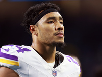 DETROIT,MICHIGAN-JANUARY 5:  Safety Camryn Bynum (24) of the Minnesota Vikings walks off of the field at the conclusion of a game between th...