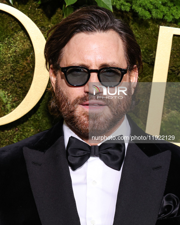 Edgar Ramirez wearing Brioni arrives at the 82nd Annual Golden Globe Awards held at The Beverly Hilton Hotel on January 5, 2025 in Beverly H...