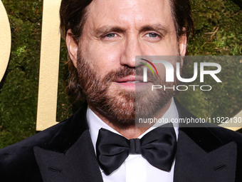 Edgar Ramirez wearing Brioni arrives at the 82nd Annual Golden Globe Awards held at The Beverly Hilton Hotel on January 5, 2025 in Beverly H...