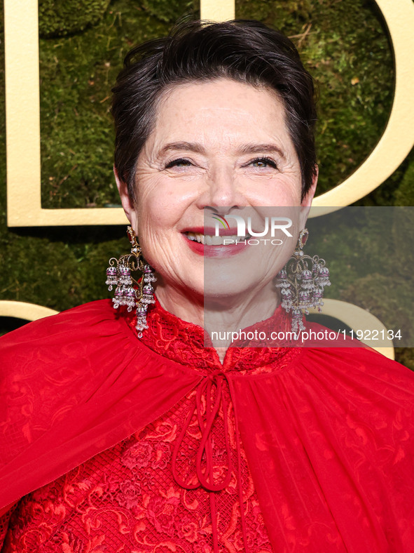 Isabella Rossellini wearing Dolce and Gabanna arrives at the 82nd Annual Golden Globe Awards held at The Beverly Hilton Hotel on January 5,...