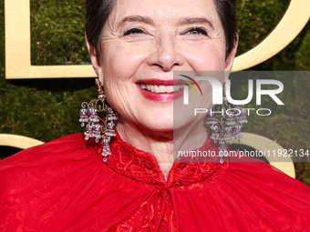 Isabella Rossellini wearing Dolce and Gabanna arrives at the 82nd Annual Golden Globe Awards held at The Beverly Hilton Hotel on January 5,...