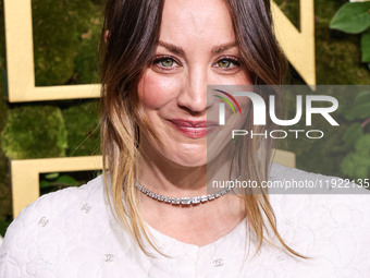 Kaley Cuoco arrives at the 82nd Annual Golden Globe Awards held at The Beverly Hilton Hotel on January 5, 2025 in Beverly Hills, Los Angeles...