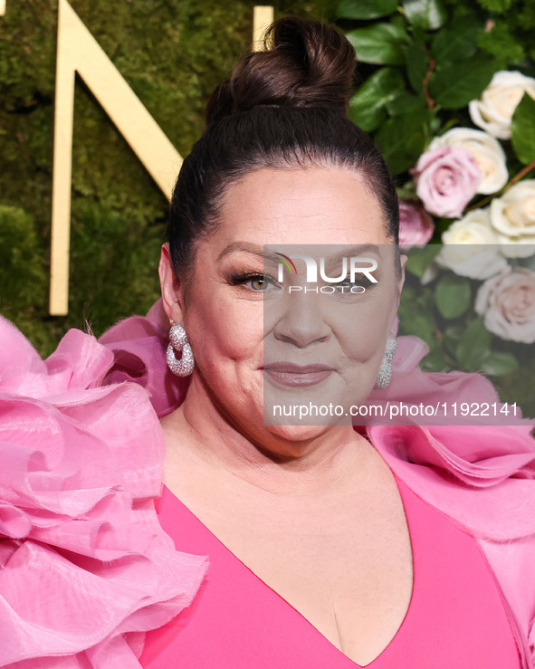 Melissa McCarthy wearing Christian Siriano arrives at the 82nd Annual Golden Globe Awards held at The Beverly Hilton Hotel on January 5, 202...