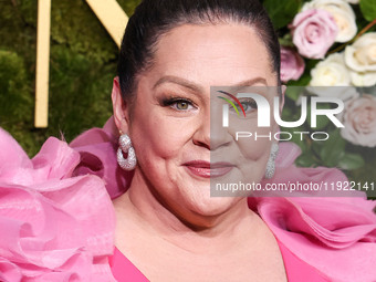 Melissa McCarthy wearing Christian Siriano arrives at the 82nd Annual Golden Globe Awards held at The Beverly Hilton Hotel on January 5, 202...