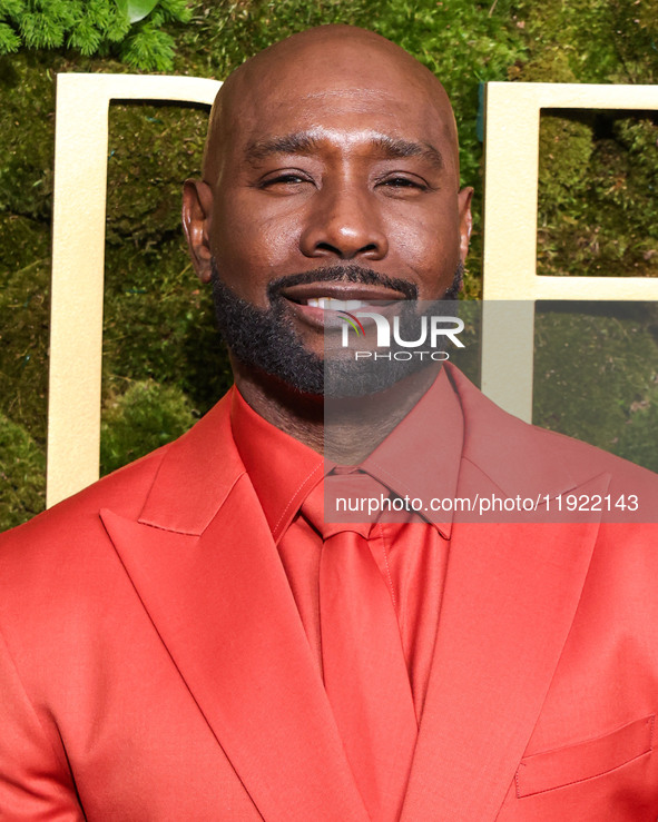 Morris Chestnut wearing Carolina Herrera arrives at the 82nd Annual Golden Globe Awards held at The Beverly Hilton Hotel on January 5, 2025...