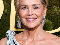 Sharon Stone wearing Louis Vuitton arrives at the 82nd Annual Golden Globe Awards held at The Beverly Hilton Hotel on January 5, 2025 in Bev...