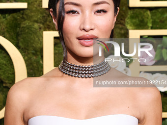 Anna Sawai wearing a Dior dress and Cartier jewelry arrives at the 82nd Annual Golden Globe Awards held at The Beverly Hilton Hotel on Janua...