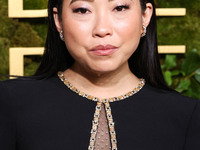 Awkwafina wearing Jenny Packham arrives at the 82nd Annual Golden Globe Awards held at The Beverly Hilton Hotel on January 5, 2025 in Beverl...