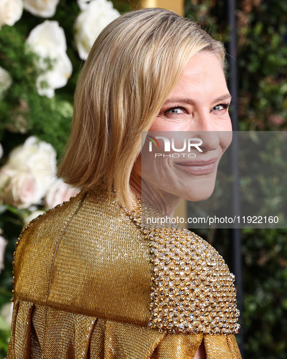 Cate Blanchett arrives at the 82nd Annual Golden Globe Awards held at The Beverly Hilton Hotel on January 5, 2025 in Beverly Hills, Los Ange...