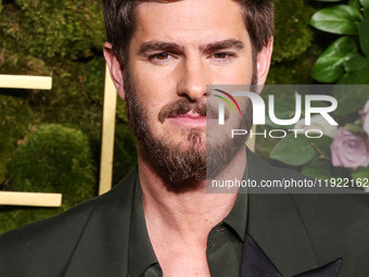 Andrew Garfield wearing Gucci arrives at the 82nd Annual Golden Globe Awards held at The Beverly Hilton Hotel on January 5, 2025 in Beverly...