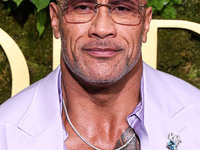 Dwayne Johnson wearing Dolce and Gabanna arrives at the 82nd Annual Golden Globe Awards held at The Beverly Hilton Hotel on January 5, 2025...