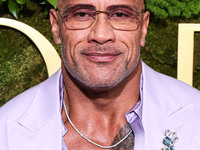 Dwayne Johnson wearing Dolce and Gabanna arrives at the 82nd Annual Golden Globe Awards held at The Beverly Hilton Hotel on January 5, 2025...