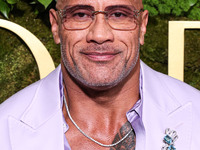 Dwayne Johnson wearing Dolce and Gabanna arrives at the 82nd Annual Golden Globe Awards held at The Beverly Hilton Hotel on January 5, 2025...