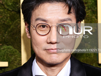 Hwang Dong-hyuk arrives at the 82nd Annual Golden Globe Awards held at The Beverly Hilton Hotel on January 5, 2025 in Beverly Hills, Los Ang...