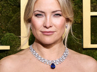 Kate Hudson wearing Carolina Herrera arrives at the 82nd Annual Golden Globe Awards held at The Beverly Hilton Hotel on January 5, 2025 in B...