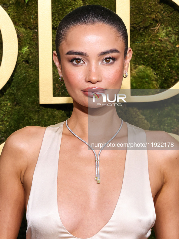 Kelsey Merritt arrives at the 82nd Annual Golden Globe Awards held at The Beverly Hilton Hotel on January 5, 2025 in Beverly Hills, Los Ange...