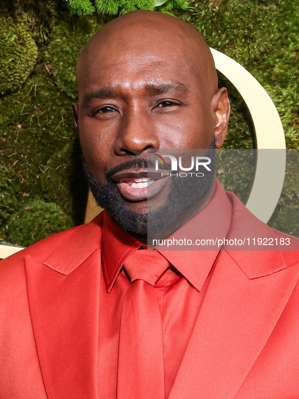 Morris Chestnut wearing Carolina Herrera arrives at the 82nd Annual Golden Globe Awards held at The Beverly Hilton Hotel on January 5, 2025...